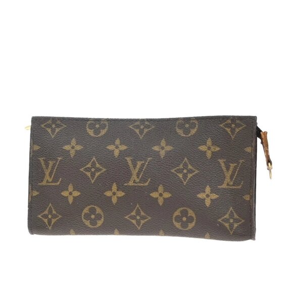 LOUIS VUITTON Logo BUCKET GM Pouch Bag Monogram Leather Brown France 04KP002 - Picture 1 of 13